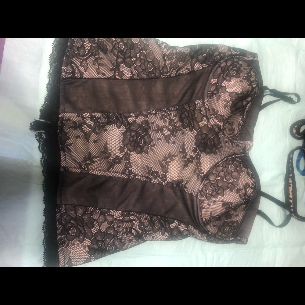 Black lace corset